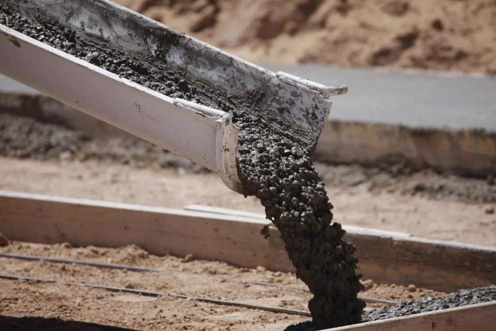 Concrete being poured