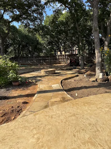 Finished concrete patio